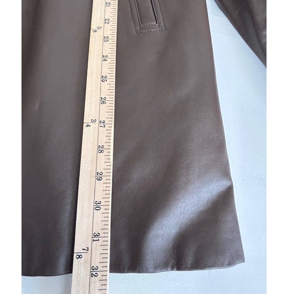 Cole Haan Mens Brown Lambskin Leather Car Coat Jacket Removable Liner Medium - Picture 14 of 15